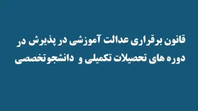 قانون اصلاح قانون برقراری عدالت آموزشی در پذیرش دانشجو در دوره‌های تحصیلات تکمیلی و تخصصی